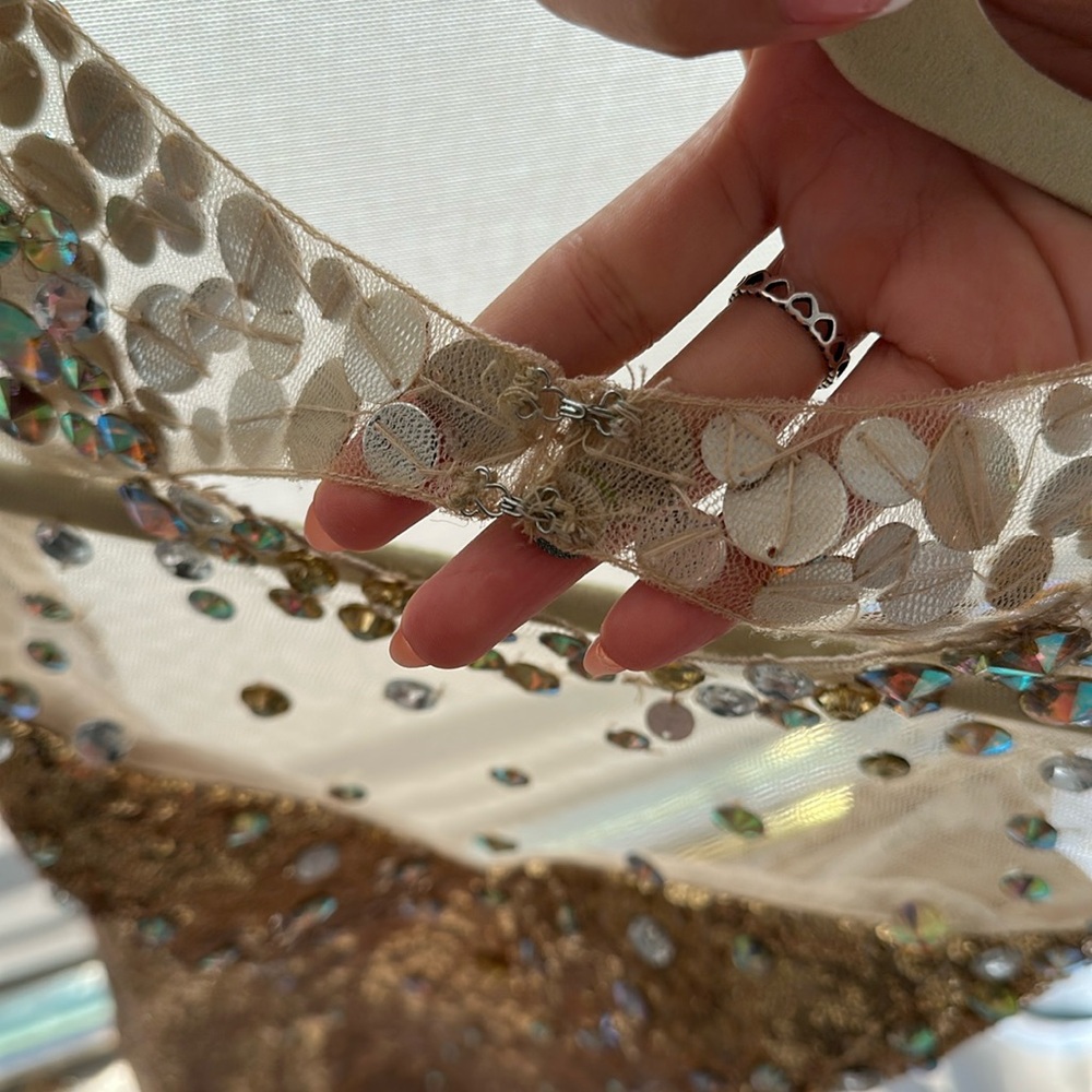 Only worn once Tony bowls long gold sequence dress⭐️ - Picture 10 of 13